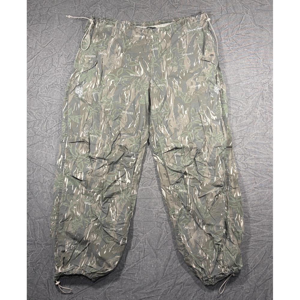 Darc Sport Cargo Pants Womens M Green Camo SHE Wolves Forever NFGU Tiger Stripe